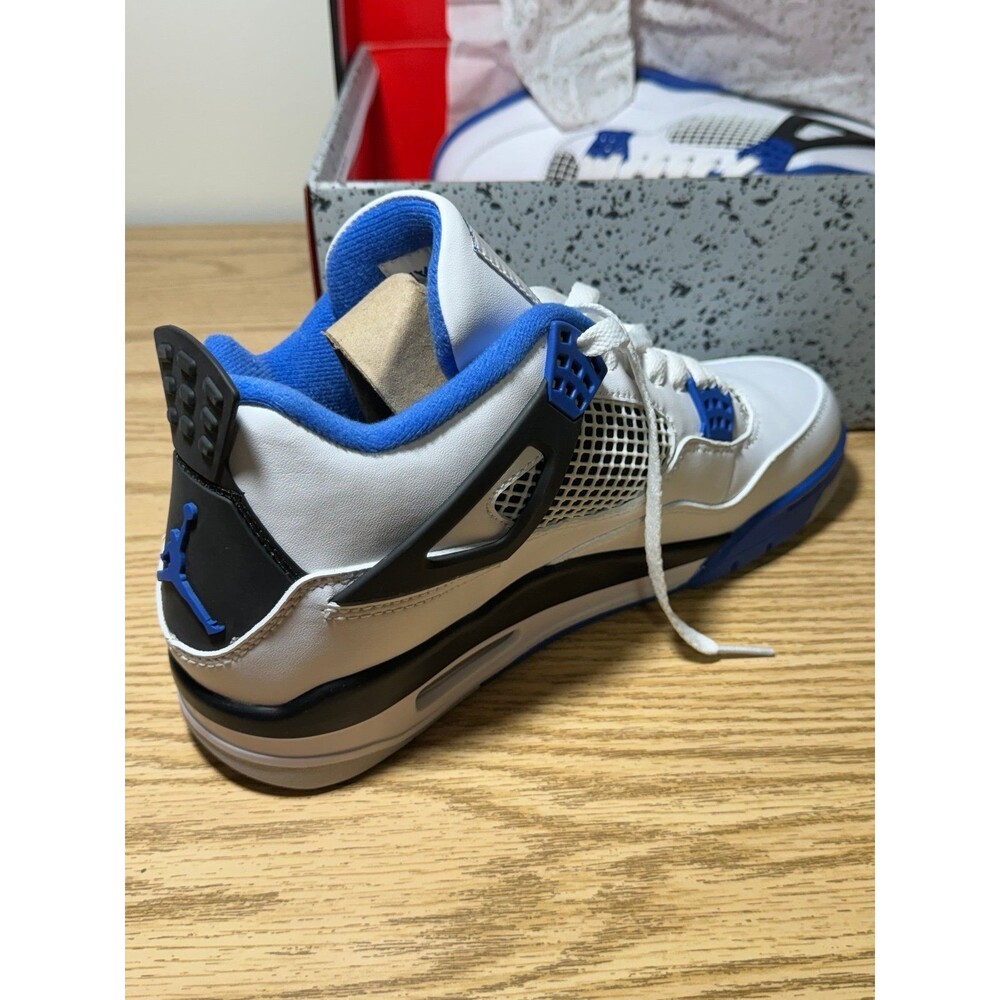 Nike Air Jordan 4 Retro Mid Motorsports 308497-117 Mens SZ 10 White Blue Sneaker - Picture 10 of 12